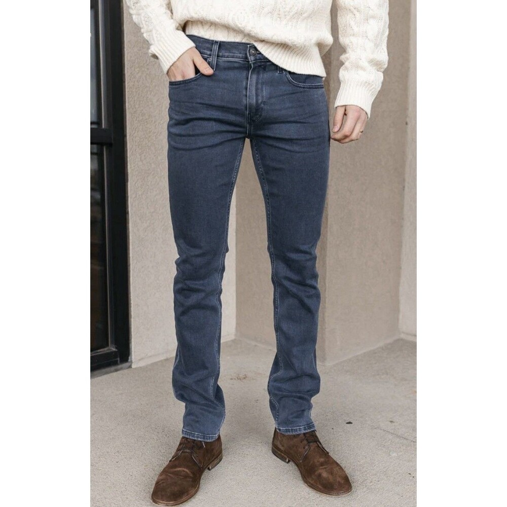 Paige Federal Jeans Men's Sz 33x27 Blue Farley Wash Slim Straight Stretch Denim